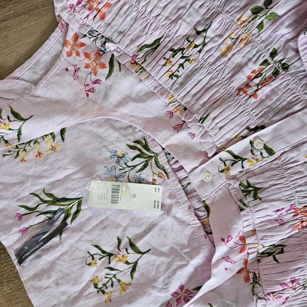 NWT Anthropologie Women’s Pink Floral Smocked Tank & Shorts Sleep Set Size L XL - Picture 12 of 13